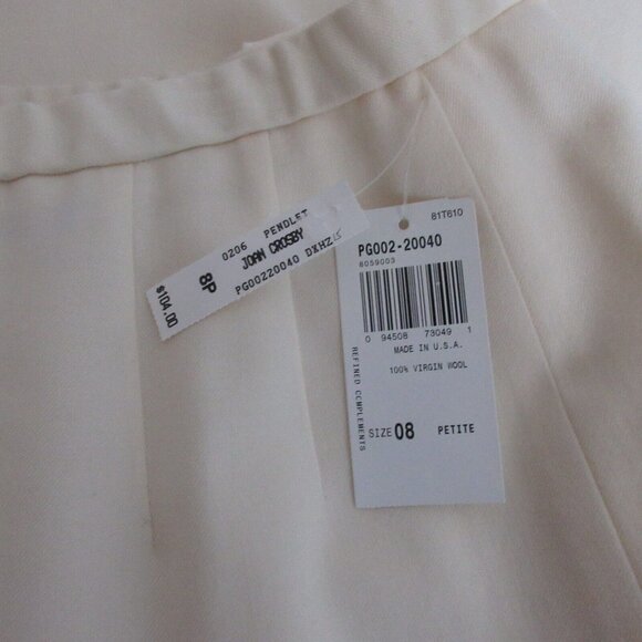 Pendleton Skirt Womens 8 Petite Pencil Straight Cream Lined 100% Virgin Wool NWT - Picture 5 of 8